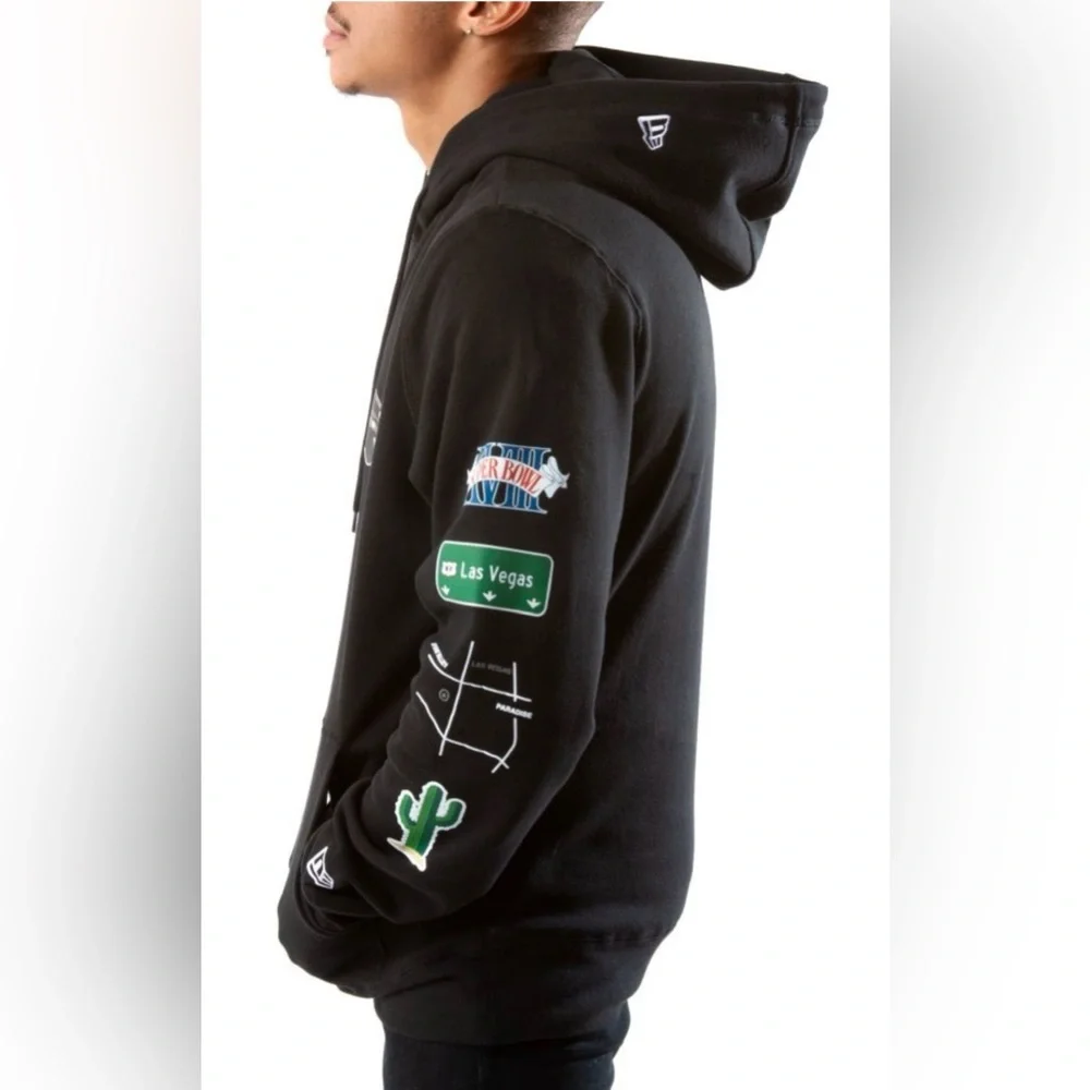 New Era NFL Las Vegas Raiders Nation Low Rider Men's Small Black Pullover Hoodie